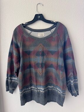 Ralph Lauren DENIM & SUPPLY Aztec Crewneck Faded Sweatshirt Small